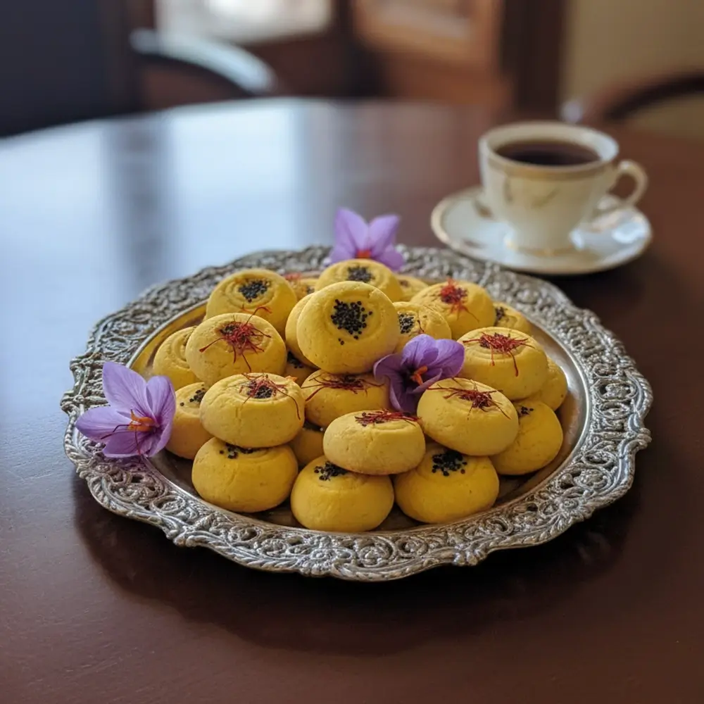 نان برنجی زعفرانی با روغن حیوانی